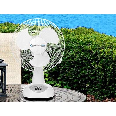 Technical Pro FO12 12 inch Rechargeable Tabletop Fan with LED Night light and Power bank