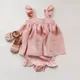 Robe et short en lin pour bébés filles vêtements d'été pour bébés filles tenues pour enfants