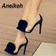 Aneikeh-Escarpins transparents en PVC transparent pour femmes chaussures à enfiler talons hauts à