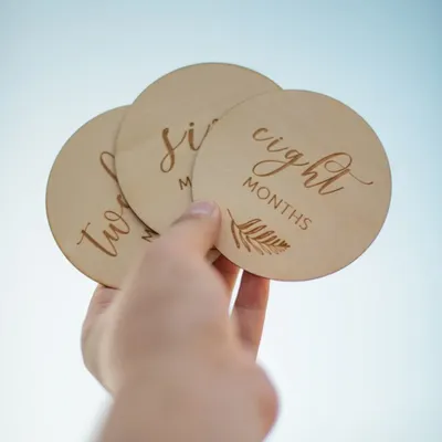 Cartes de jalons en bois pour commémoration de la naissance de bébé disques d'enregistrement