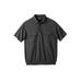 Men's Big & Tall Jersey Double Pocket Banded Bottom Polo by KingSize in Black (Size 5XL)