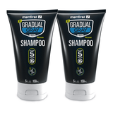 Menfirst Gradual Gray - 3-in-1 Shampoo - Medium Brown to Black Hair - 2 Pack - 5 Oz Each