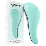 Crave Naturals Glide Thru Detangling Brush for Adults & Kids Hair - Detangler Hairbrush for Natural Curly Straight Wet or Dry Hair (Turquoise)