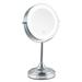 Lighted Makeup Table Top Vanity Mirror - 6.75 1x / 7x Magnifying Double Sided 360 degree rotation Chrome Finish - 13.5 H