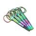 OdontoMed2011 Set of 5 Multi Titanium Color Rainbow Safety Nose Mustache Scissor 3.5 Straight Stainless Steel ODM