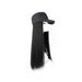 Baseball Cap Wig with Hair Extensions Synthetic Wave Wig Hat for Women Adjustable Black Baseball Hat (Straight hair natural black)