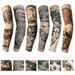 Tattoo Sleeves 6pcs Stretchy Nylon Fake Temporary Tattoo Sleeves Art Arm Sunscreen Stockings Slip Accessories