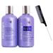 Oligo Blacklight Blue Shampoo & Conditioner Duo Bundle (w/ Sleek Comb) for Highlighted Bleached White Blonde Hair (8.5 oz + 8.5 oz - DUO KIT SET)