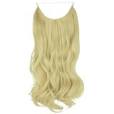 LELINTA Invisible Wire Hair Extension Curly Long Synthetic Hairpiece 18-20 Inch Hidden Wire Headband for Women Heat Resistant Fiber No Clip No Glue Hairpieces