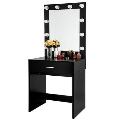 Must Have Simple Dresser Dressing Table, Vanity Desk With Mirror Lights And Drawers