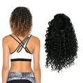 SAYFUT Short Afro KiSAYFUTy Curly Ponytail Hair Piece for Girls Women Ponytail Extension Synthetic Afro KiSAYFUTy Curly Ponytail for Women (Black(1B#))
