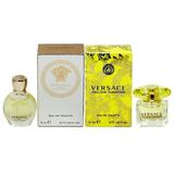 2 Pack Versace Eros Pour Femme Eau de Toilette 5ml & Yellow Diamond Eau de Toilette 5ml Mini Splash Bottle Gift Set