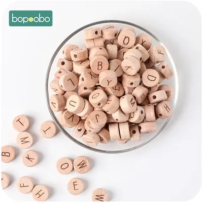 Bopoobo — Perles en bois de qualité alimentaire pour dentition de bébé hochet de dentition avec