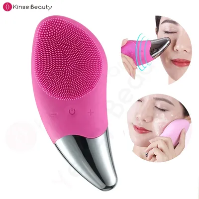 Mini brosse électrique de nettoyage du visage nettoyeur sonique en silicone livres de pores