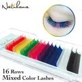 NATUHANA – Extension de cils de 8 couleurs mélangées de qualité supérieure individuelles de