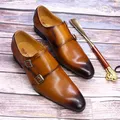 Chaussures provoqué en cuir véritable pour hommes chaussures formelles pour hommes bracelet de