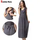 Emotion Moms-Robe de Soirée Longue pour Femme Enceinte Tenue d'Allaitement de Grossesse d'Été