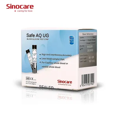 Sinocare-Bandelettes de test de glycémie acide urique Safe AQ UG uniquement 50 pièces 100 pièces