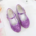 ULKNN – Chaussures violet à talons hauts pour enfants princesse en cuir disponible en rouge à