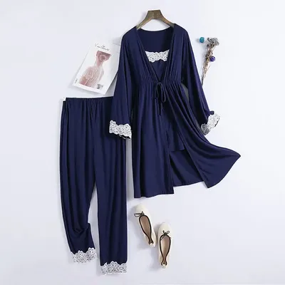 Pyjama de Grossesse en Modal Vêtements de Nuit pour Allaitement Robe Élégante