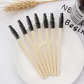 Applicateur de mascara à manche en bambou pinceau à extension de cils jetable outil de maquillage