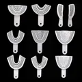 10 pièces/ensemble Impression dentaire plateaux en plastique sans maille plateau dentiste outils