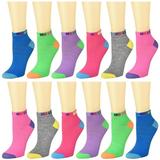 12 Pairs Polka Dots Assorted Colors Women's Ankle Socks Size 9-11