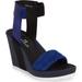 Shellys London Kayleigh Blue Multi Suede Ankle Strap Platform Retro Wedge Sandal (6)