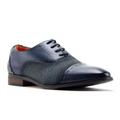 Men's D-582 Baker Derby Cap Toe Lace Up Combined Dress Shoes, Navy, 10.5