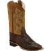 Old West Children's Faux Horn Back Gator Print Boots