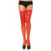 Women's Plus-Size Lace Sheer Thigh Highs, Red