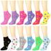 12 Pairs Stars Assorted Colors Women's Ankle Socks Size 9-11