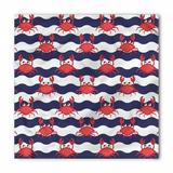 Crabs Bandana, Crabs on Striped, Unisex Head and Neck Tie, by Ambesonne