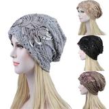 Women Lady Lace Muslim Ruffle Cancer Chemo Hat Beanie Scarf Turban Wrap Cap