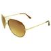 Pilot Fashion Aviator Sunglasses Brown Gold Frame Amber Lenses