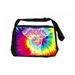 Pattern Filled Elephant On Tie Dye Black Laptop Shoulder Messenger Bag and Small Wire Accessories Case Set
