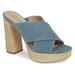CHARLES BY Charles David Index Denim Platform Espadrille Sandals (10, Light Blue)