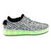 Family Smiles LED Light Up Knit Sneakers Low Top App Controlled USB Charging Women Shoes White / Gray