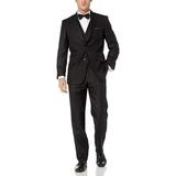 Adam Baker by Needle & Stitch 12965 Mens 3-Piece Peak Lapel Modern Fit Suit- Black - 42R