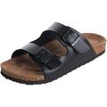 Tanleewa Mens Cork Flat Footbed Sandals 2 strap adjustable PU Leather Flip Flops