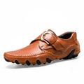 Men Buckle Genuine Leather Moccasins Casual Octopus Anti-Slip Shoes