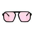 Mens Octagon Geometric Plastic Racer Mob Pilots Sunglasses Pink Lens