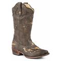 Roper Spade Womens Brown Faux Leather Cowboy Boots 8.5