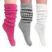 Womens Heavy Slouch Socks Size 9-11 3 PAIRS (Fuchia - Gray - White)