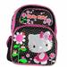 Backpack - Hello Kitty - Flowers Black/Pink Large School Bag Girls16" New 052811