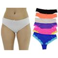 Floral Lace / Solid Thongs (Pack of 6) (Neon Trim/Solid Microfiber, X-Large)