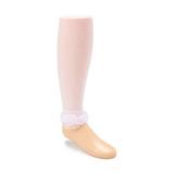 Wenchoice Girls Pink Solid Color Ruffle Lace Ankle Trim Tights