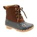 Duck Girls and Boys Lace Up Two Tone Combat Style Calf Rain Duck Boots