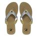 Beverly Hills Polo Club Glimmer Women's Sparkle Sandal Flip Flop Thong (Silver Size 6)