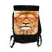 Hipster Lion in Red Glasses - Black School Backpack & Pencil Bag